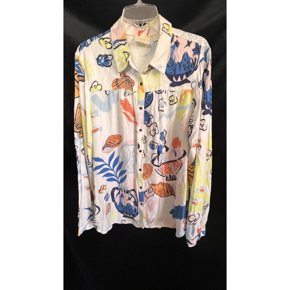 Maeve Alida / Paz Anthropology Contrast Art Button Down Shirt Large